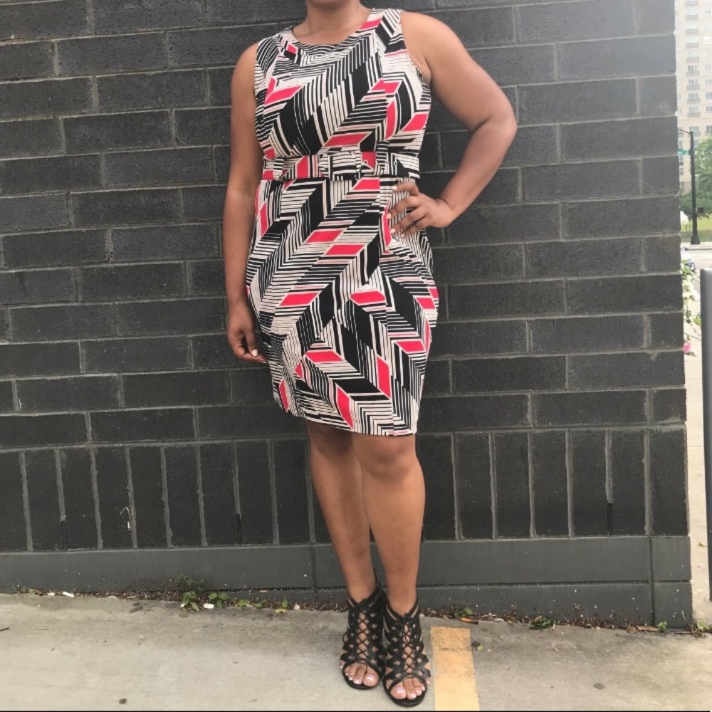 Peach Velvet Striped Dress